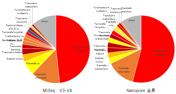 MiSeqとナノポアとの細菌叢解析の比較